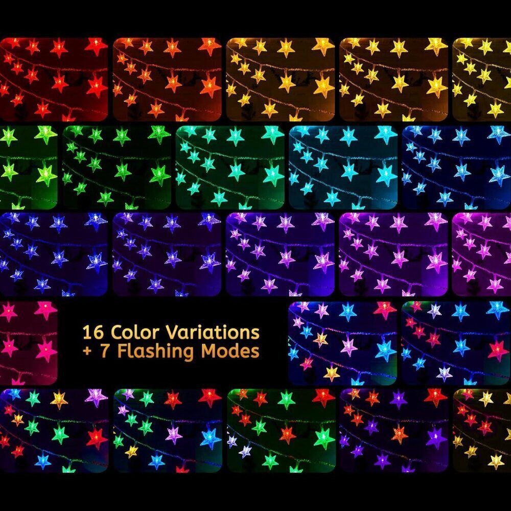 50 LED Star String Lights RGB Color Changing Remote - Picture 2 of 6